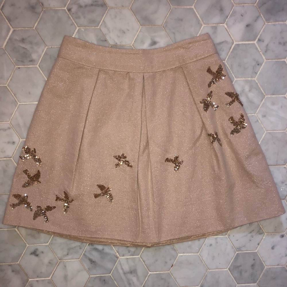 Shimmery skirt with sequin birds